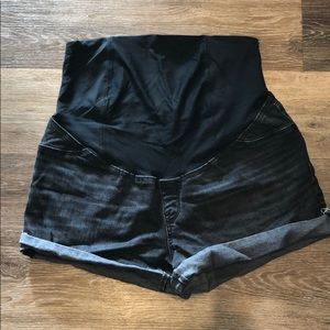 Isabel Maternity Black Denim Shorts
